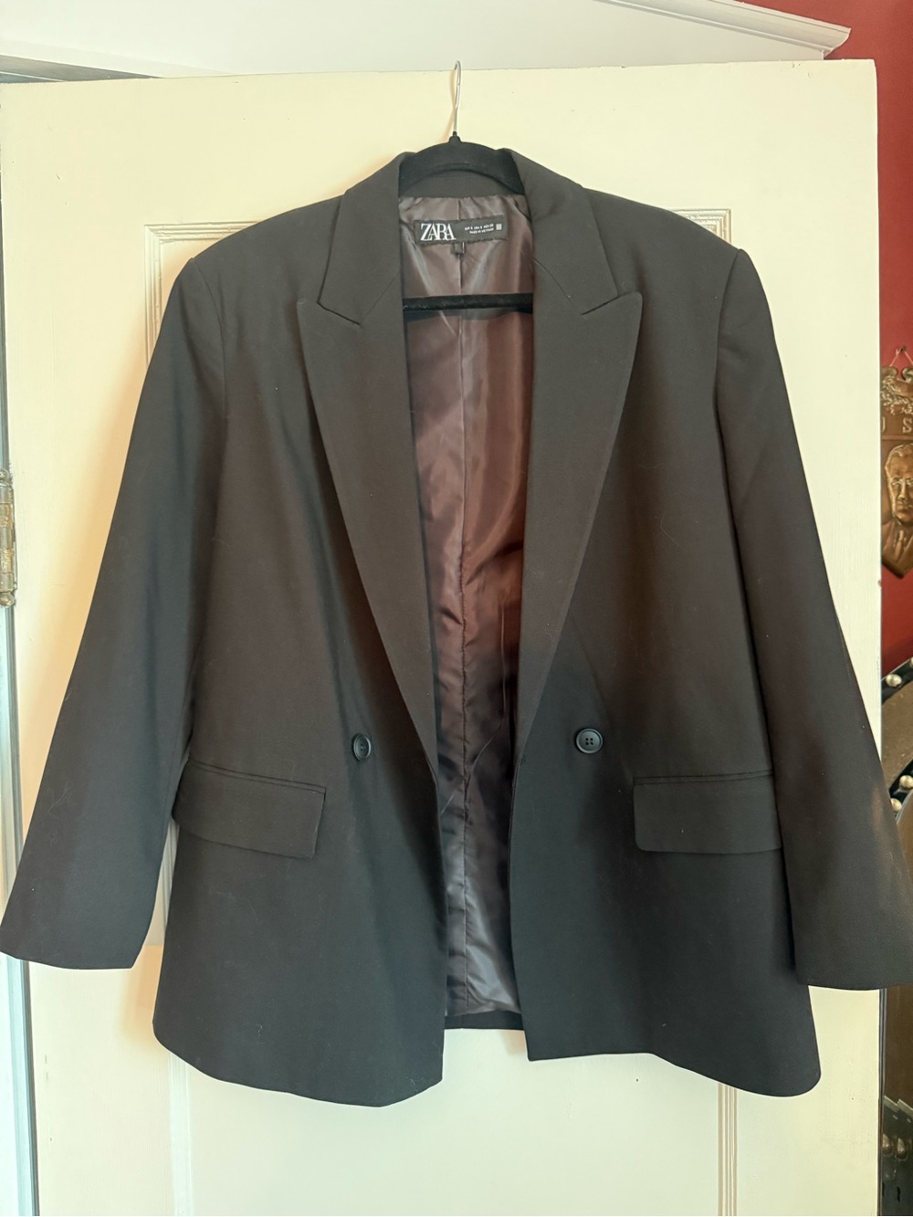 Zara Black Lined Jacket with Branded Label